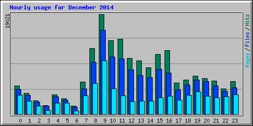 Hourly usage for December 2014
