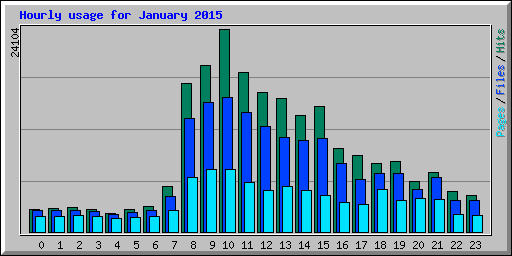 Hourly usage for January 2015