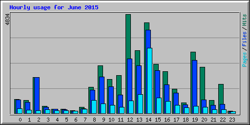 Hourly usage for June 2015